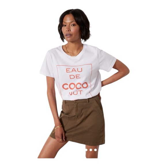 Evereve South Parade Eau De Coco Nut Tee Size M - Picture 1 of 6